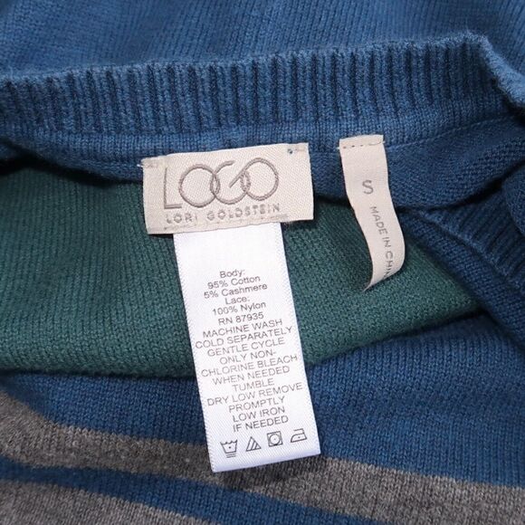 LOGO by Lori Goldstein Cotton Cashmere blend Sweater Size S - Picture 4 of 6